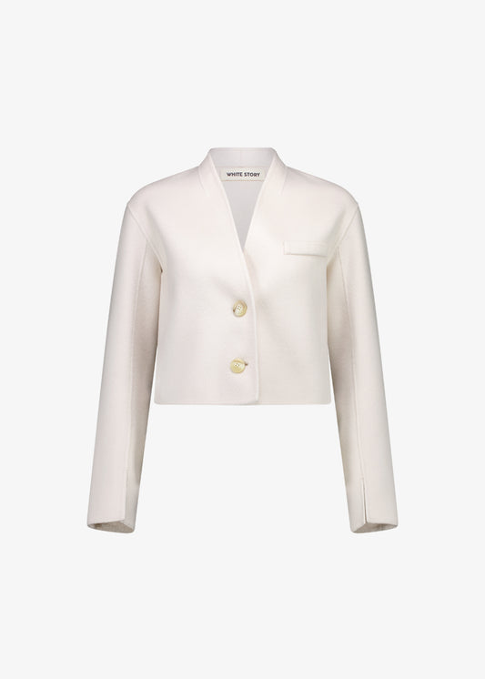 Esme Cropped Jacket Ivory