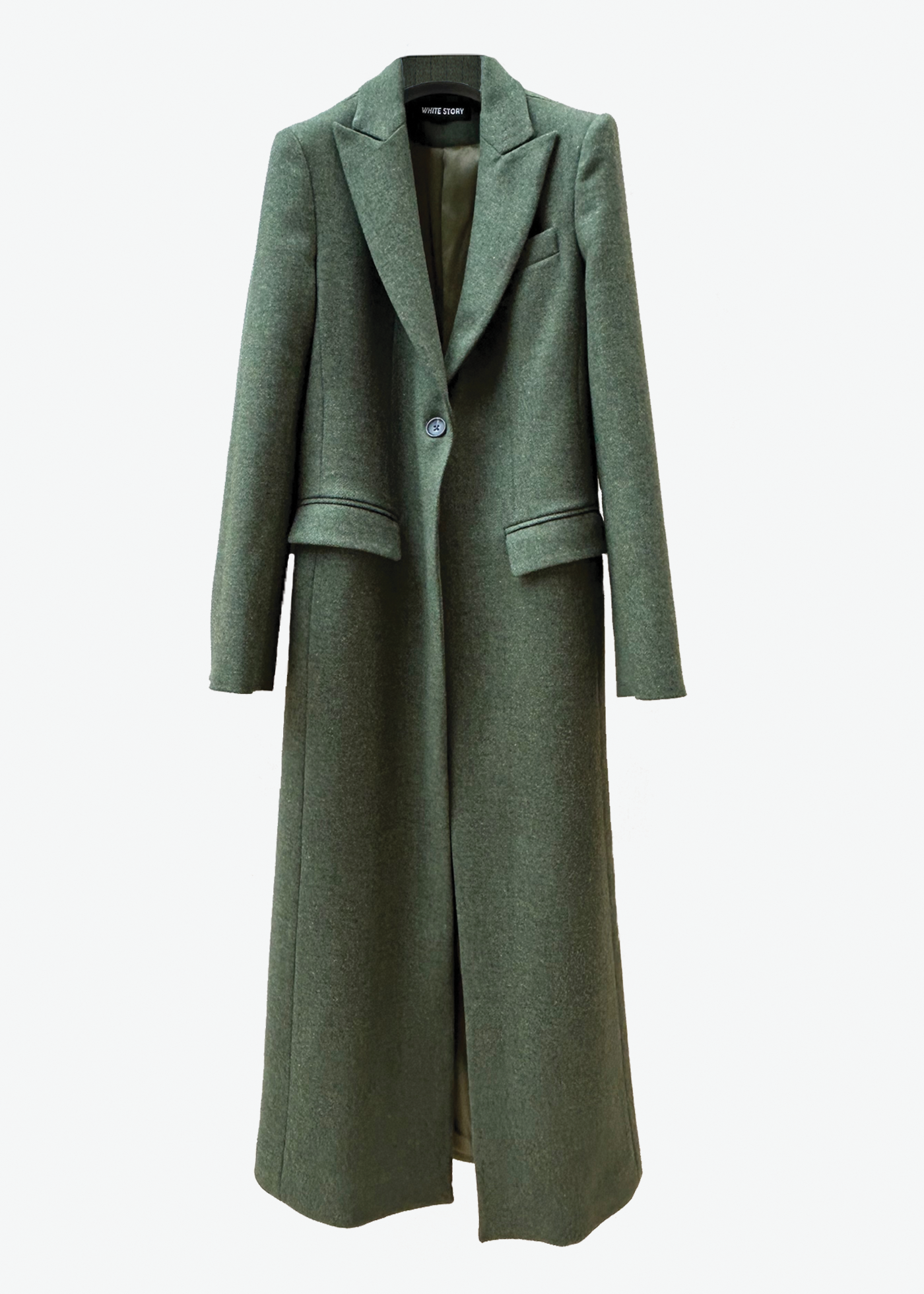 Green sales maxi coat