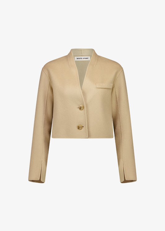 Esme Cropped Jacket Beige