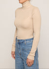 Julia Rib Roll Neck Beige