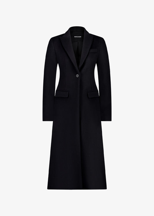 Venetian Maxi Coat Navy Wool