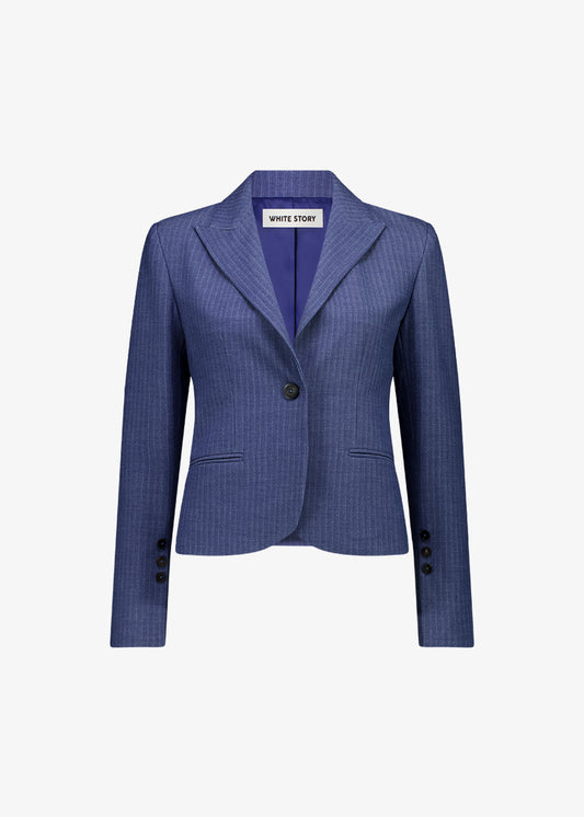 Leo Blazer Indigo Herringbone
