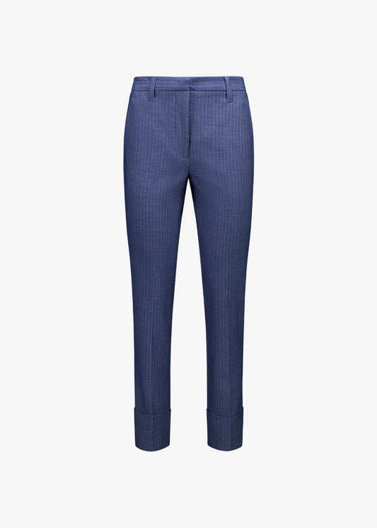 Viktoriya Suit Pant Indigo Herringbone