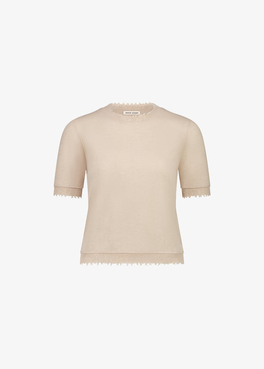 Squeak Knit Half Sleeve Beige