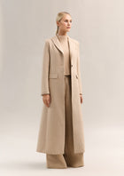 Venetian Maxi Coat Biscuit Herringbone