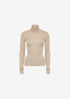 Julia Rib Roll Neck Beige
