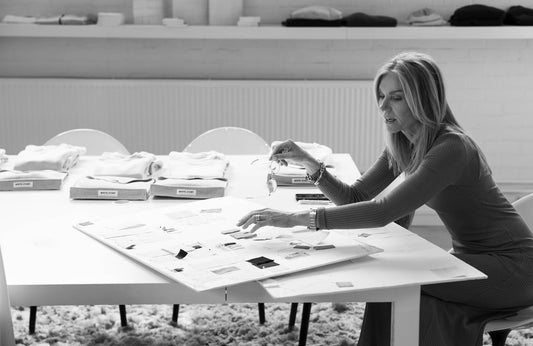 Founder & Creative Director Fiona Myer designing the upcoming collection.