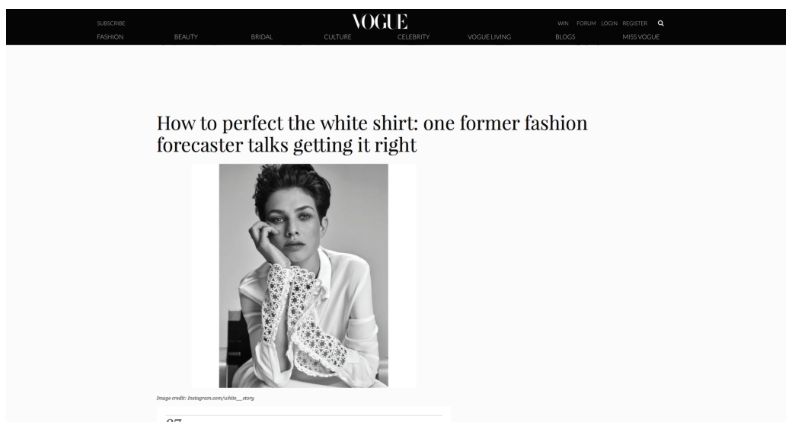 Vogue//How to perfect the White Shirt