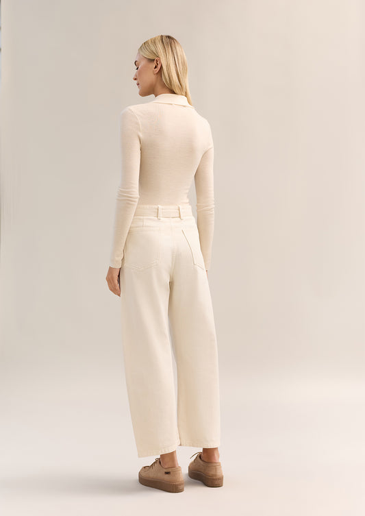 Kelso Belted Barrel Leg Ecru Wash