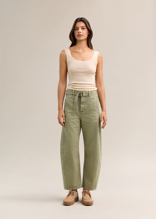 Kelso Belted Barrel Leg Sage Wash