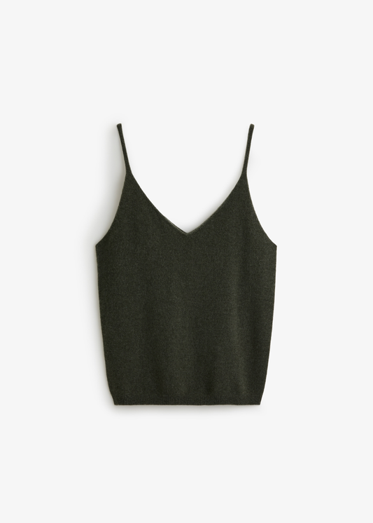 Terra Cashmere Singlet Sage Marle
