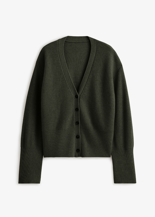 Aurora Rib Cardigan Sage Marle