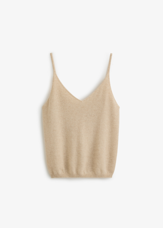 Terra Cashmere Singlet Oat Marle
