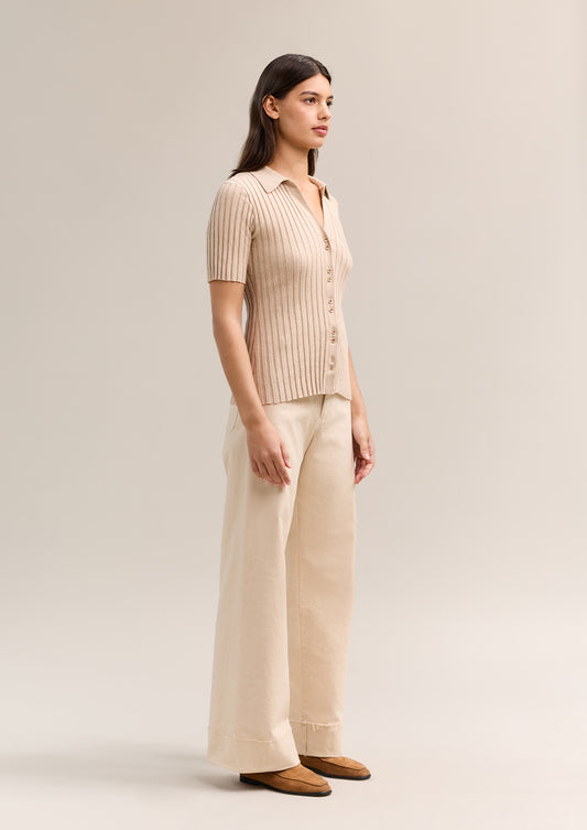 Cleo Knit Top Biscuit Marle