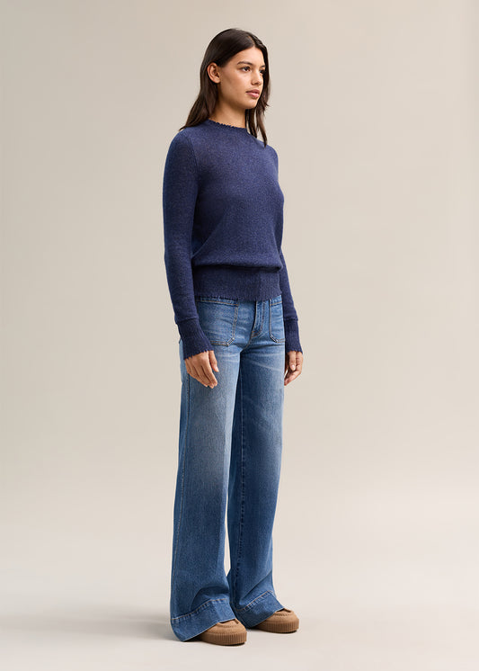 St. Moritz Crew Sweater Denim Marle