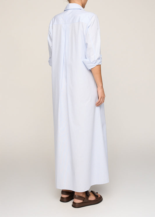 Francesca Dress Powder Blue Stripe