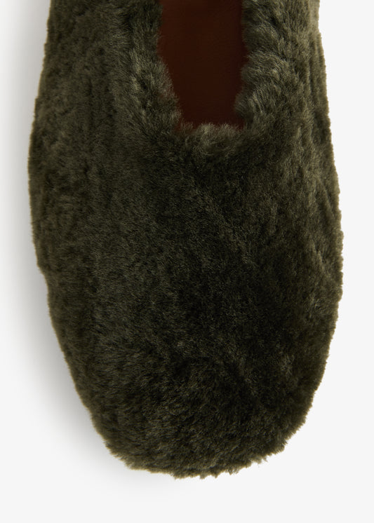 Essen WS Shearling Flat Olive