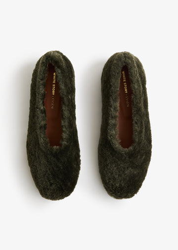Essen WS Shearling Flat Olive