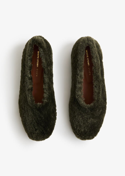 Essen WS Shearling Flat Olive