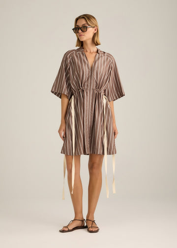 Camilla Mini Dress Choc Stripe