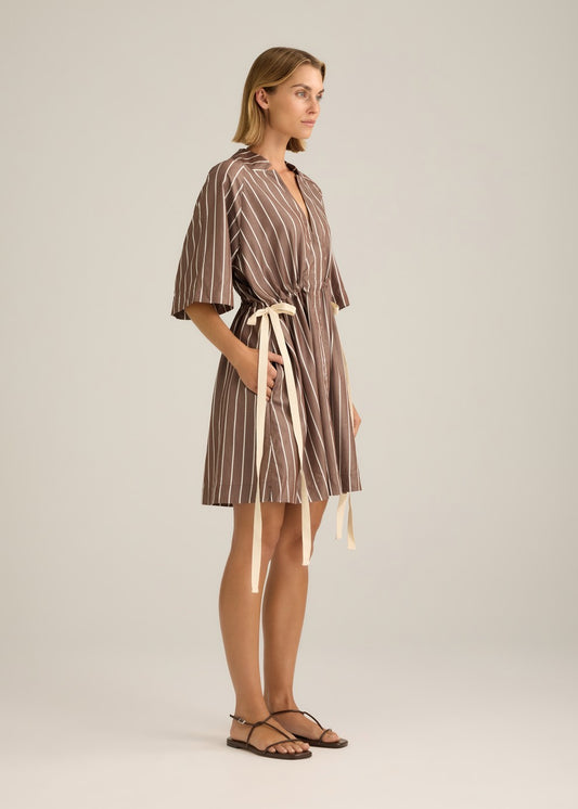 Camilla Mini Dress Choc Stripe