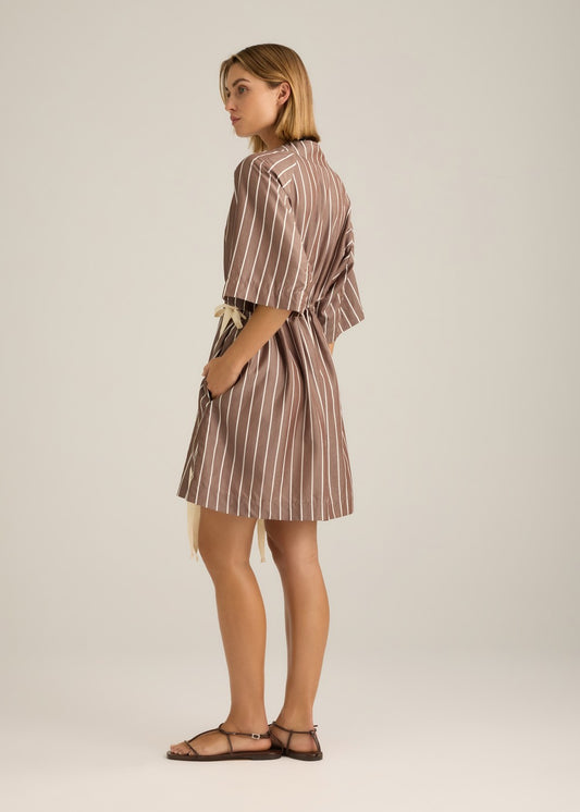 Camilla Mini Dress Choc Stripe