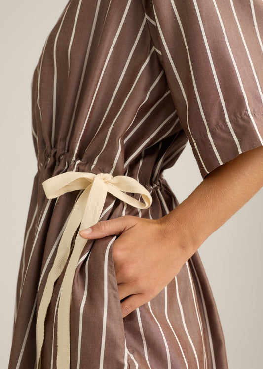 Camilla Mini Dress Choc Stripe