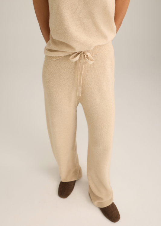 Aurora Rib Knit Pant Oat Marle
