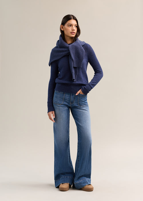 St. Moritz Crew Sweater Denim Marle
