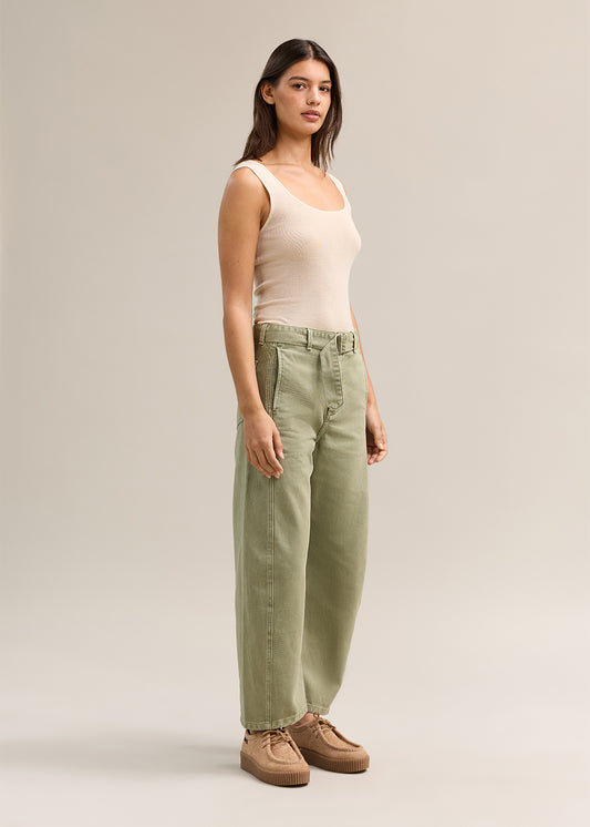 Kelso Belted Barrel Leg Sage Wash