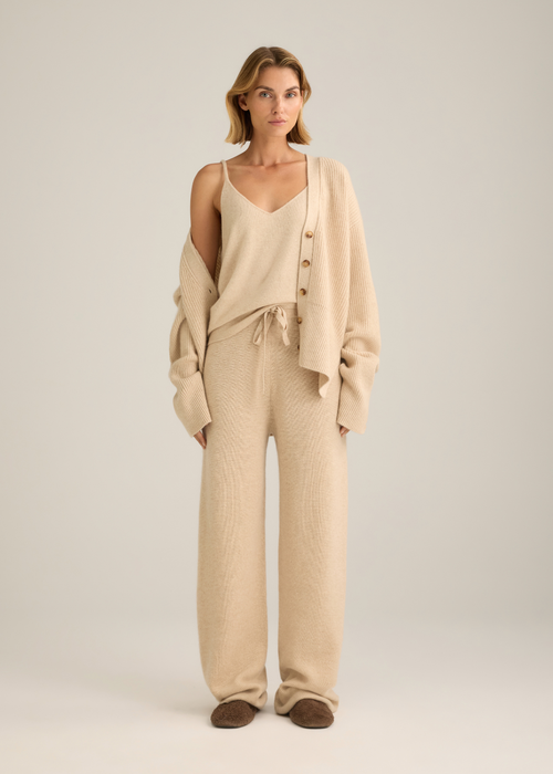 Terra Cashmere Singlet Oat Marle