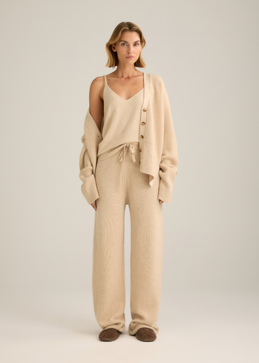 Terra Cashmere Singlet Oat Marle