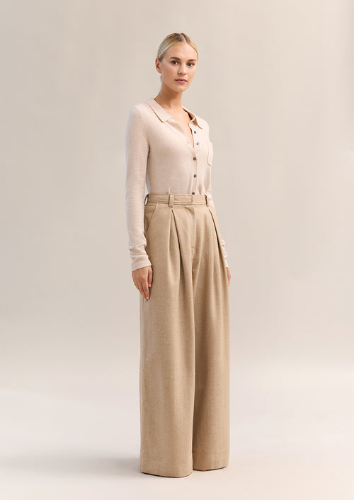 Dene Knit Shirt Biscuit Marle