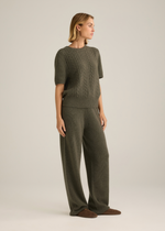 Venus Cable Knit Top Sage Marle