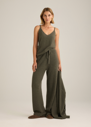 Terra Cashmere Singlet Sage Marle
