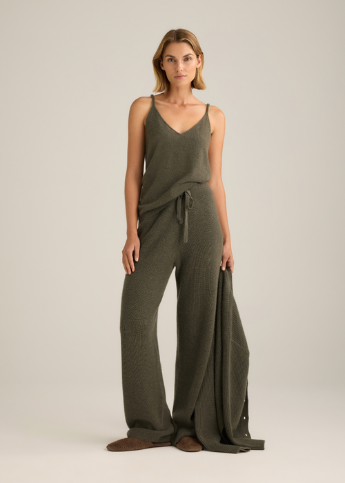 Terra Cashmere Singlet Sage Marle