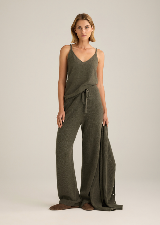 Terra Cashmere Singlet Sage Marle