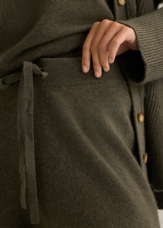 Aurora Rib Knit Pant Sage Marle