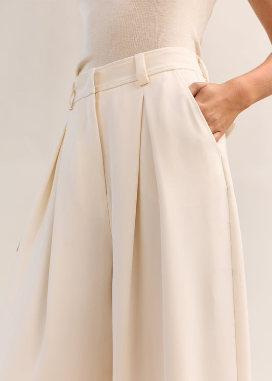 Murano Wide Leg Pant Clotted Cream