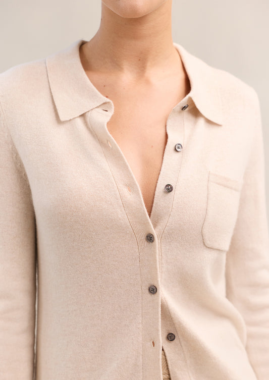 Dene Knit Shirt Biscuit Marle