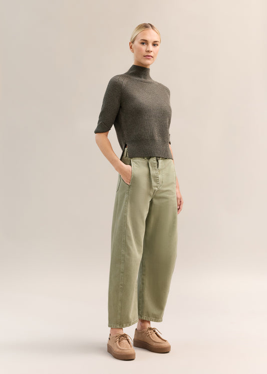 Donna High Neck Knit Khaki Marle