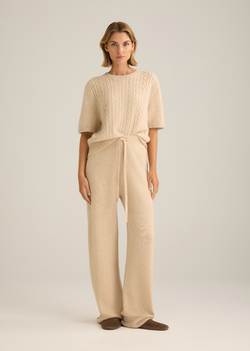 Venus Cable Knit Top Oat Marle