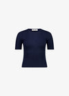Basel Knit Short Sleeve Top Navy