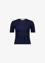 Basel Knit Short Sleeve Top Navy