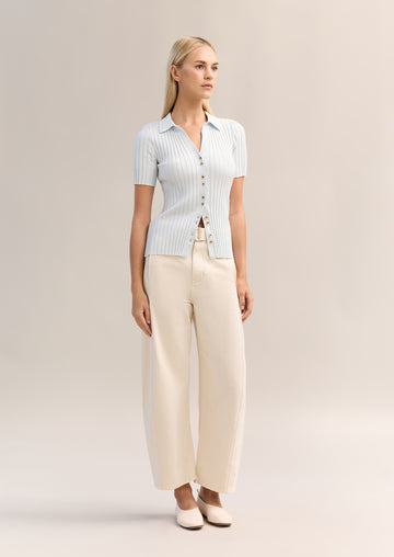 Cleo Knit Top Coastal Blue Marle