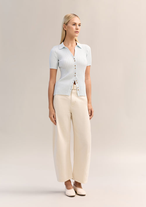 Cleo Knit Top Coastal Blue Marle