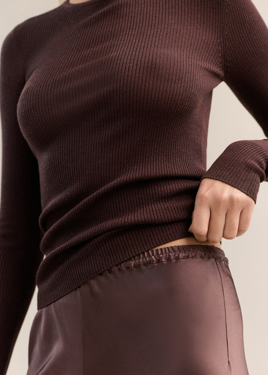 Basel Knit Top Bitter Chocolate