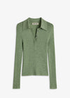 Eleanor Half Placket Top Pistachio Marle