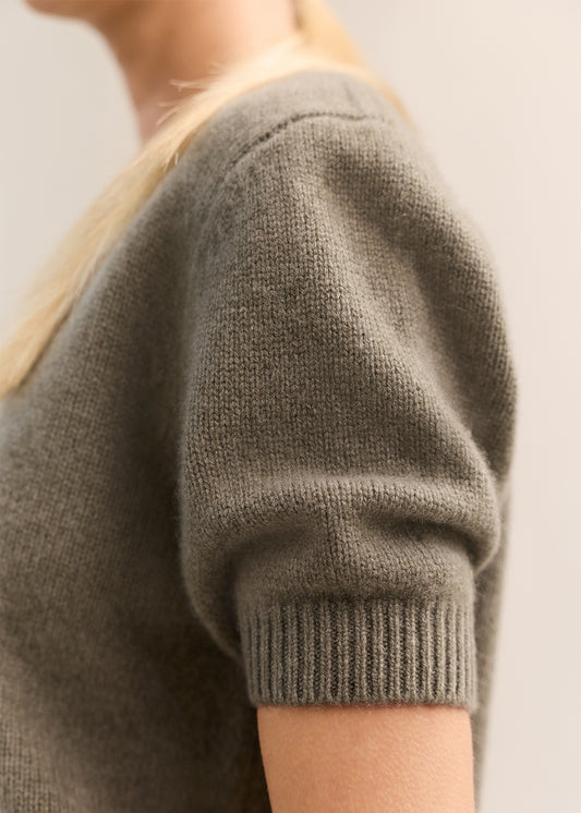 Dover Short Sleeve Knit Khaki Marle