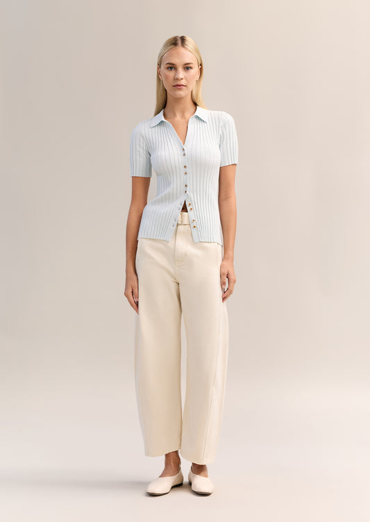 Cleo Knit Top Coastal Blue Marle